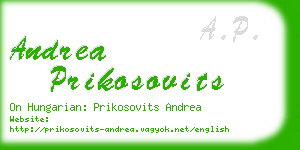 andrea prikosovits business card